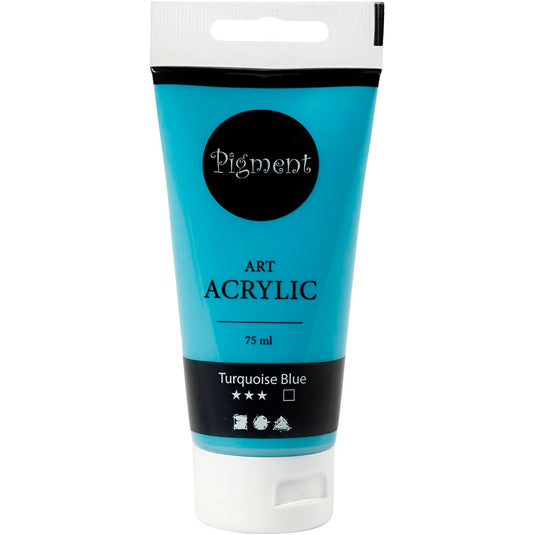 Creativ company acryl verf, semi-glanzend, dekkend, turquoise blue, 75 ml 1 fles