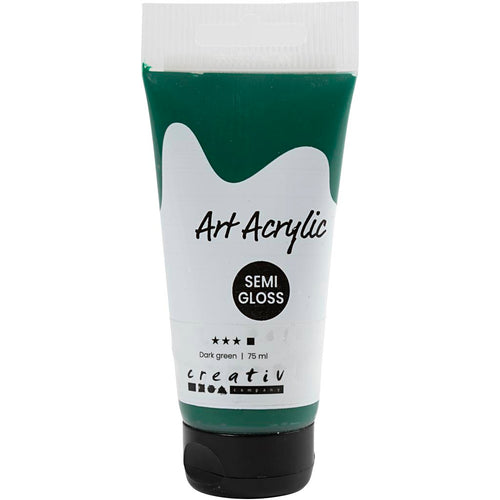 Creativ company acryl verf, semi-glanzend, dekkend, donkergroen, 75 ml 1 fles