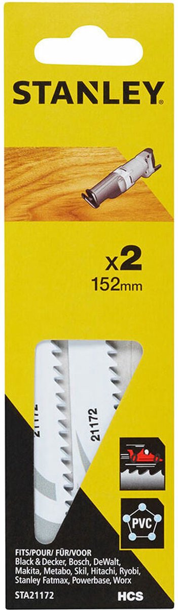 Stanley recipro zaagbladen 152mm hout kunststof