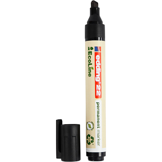 Permanent marker edding e-22 breed beitelpunt zwart