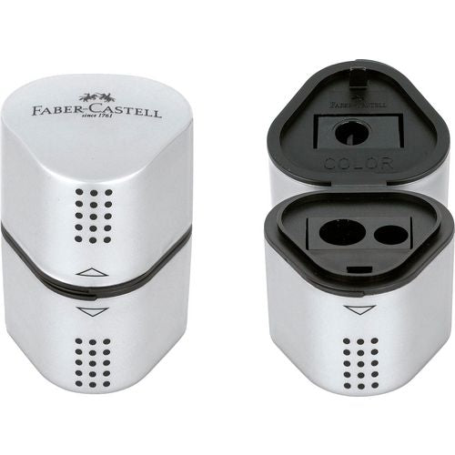 Faber-castell puntenslijper grip 2001 faber castell drievoud zilver