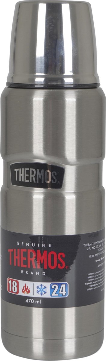 Thermos king fles - 0,47 liter - zilverkleurig