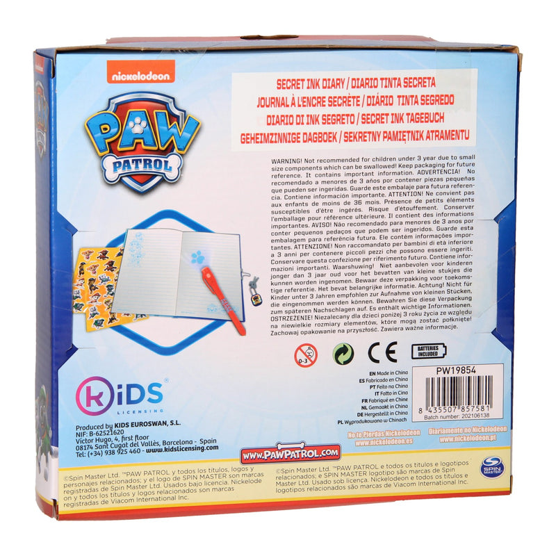 Load image into Gallery viewer, Kids licensing dagboek met stickers en geheimschrift pen - paw patrol
