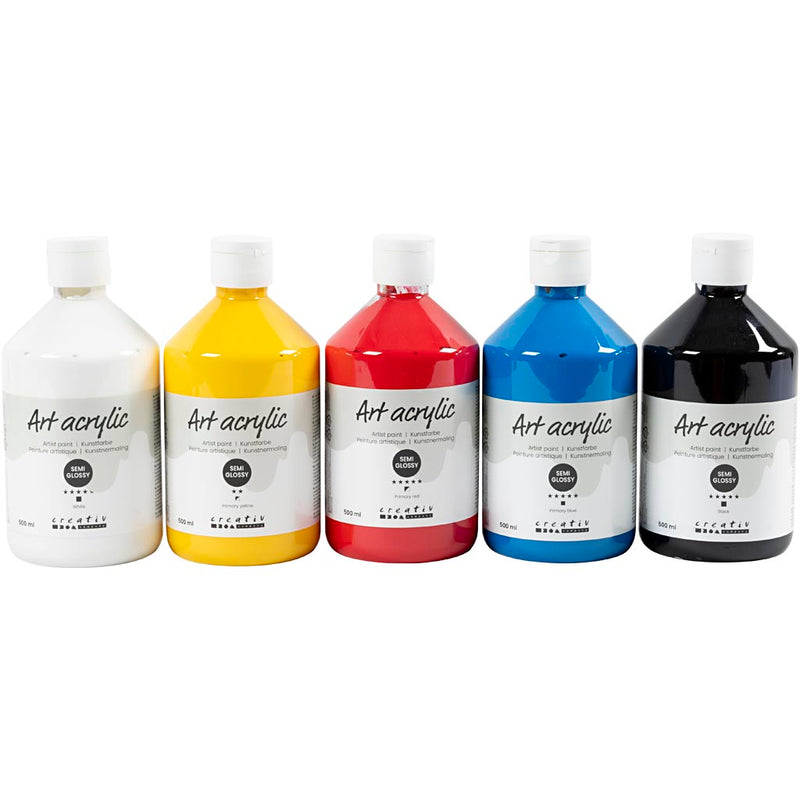Load image into Gallery viewer, Https: www.cchobby.nl acryl-verf-semi-glanzend-primair-kleuren-5x500-ml-1-doos
