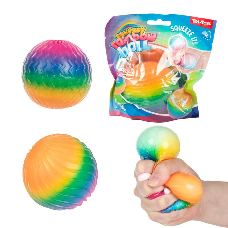 Load image into Gallery viewer, Toi-toys fun knijpbal rainbow ribbing foam 7cm
