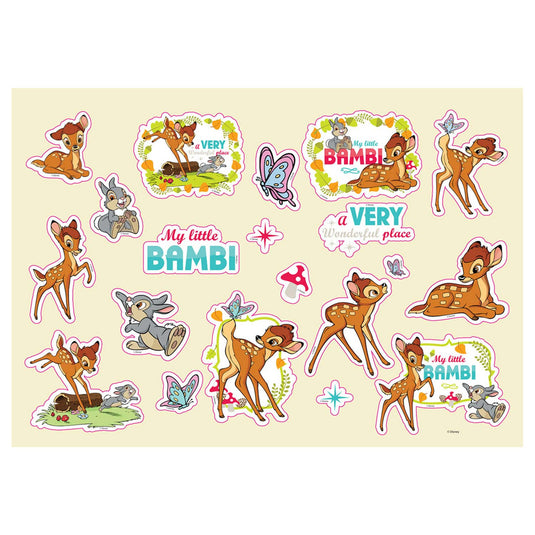 Disney bambi kleurplaten met stencil en stickervel