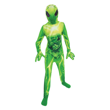 Kinderkostuum alien groen, 4-6 jaar