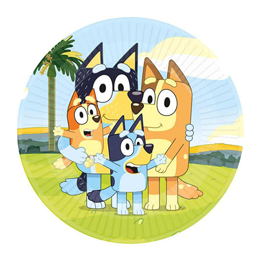 Papieren borden bluey, 8st.