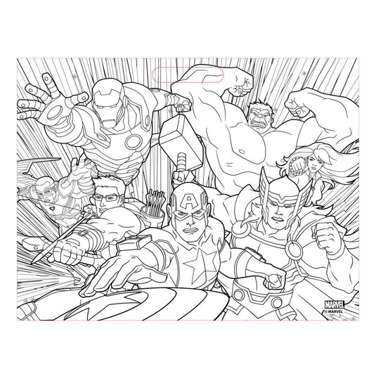 Tekenblok avengers met stickers en 3 krijtjes, 40 vellen