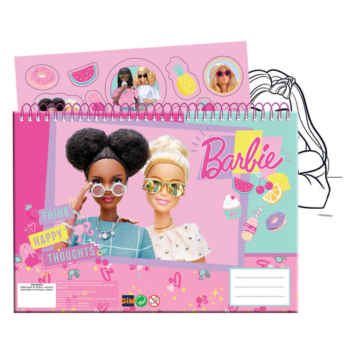 Mattel tekenblok barbie, 40 vellen incl. stickers