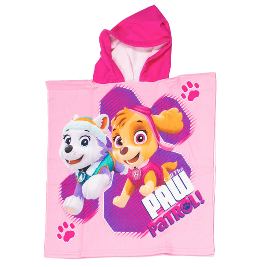 Paw patrol handdoek poncho roze 55x110cm