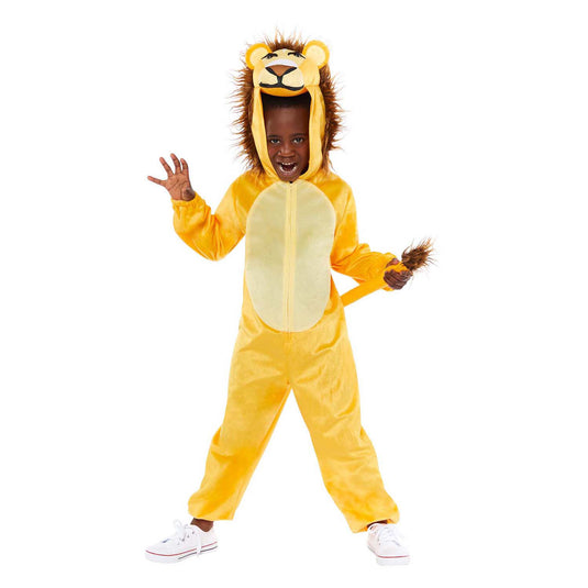 Kinderkostuum pluche leeuw onesie - 3-4 jaar