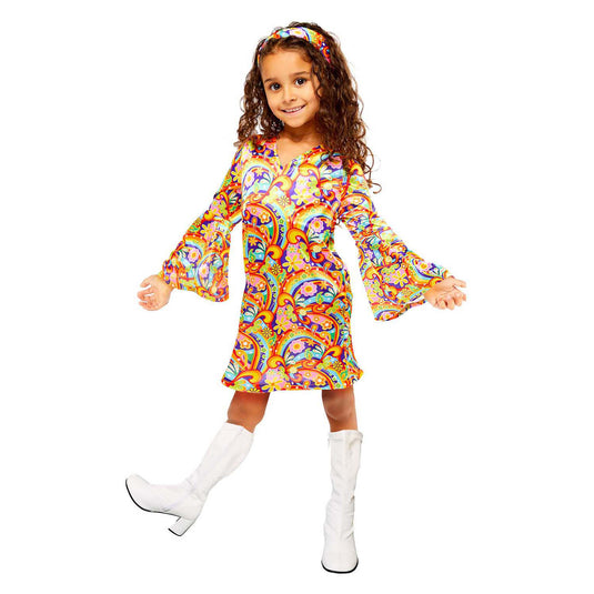 Kinderkostuum regenboog hippie - 6-8 jaar