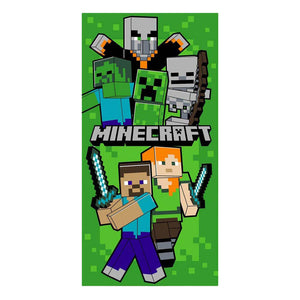Minecraft strandlaken groen - 70x140 cm