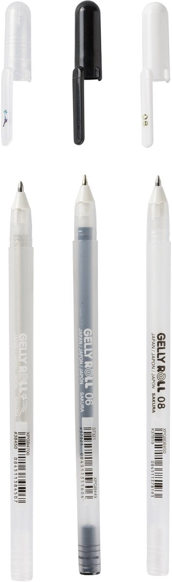 Sakura gelly roll mixed set 3 clear zwart wit