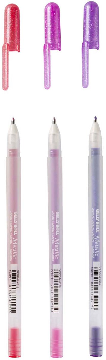 Afbeelding laden in galerijviewer, Sakura gelly roll metallic set 3 gelpennen sweets
