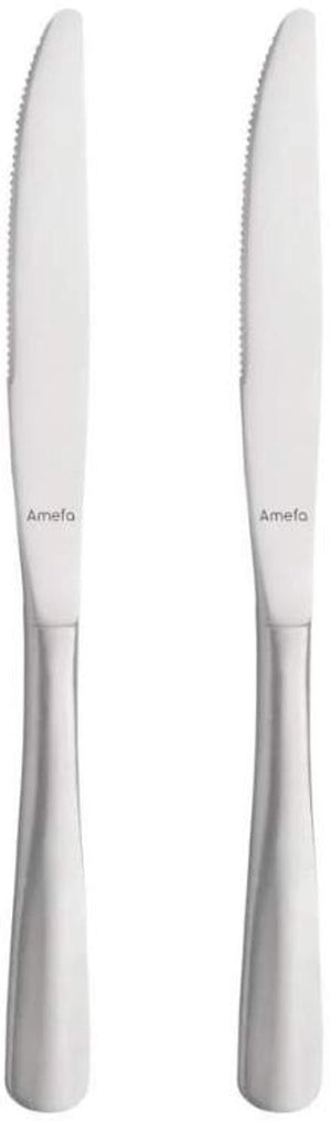 Amefa baguette - 2-dessertmessen - hoogglans - zilverkleurig