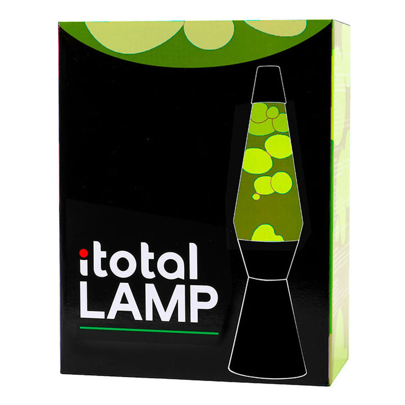 Afbeelding laden in galerijviewer, I-total lavalamp - lava lamp - sfeerlamp - 40x11 cm - glas aluminium - 30w - groen met gele lava - zwart - xl2341
