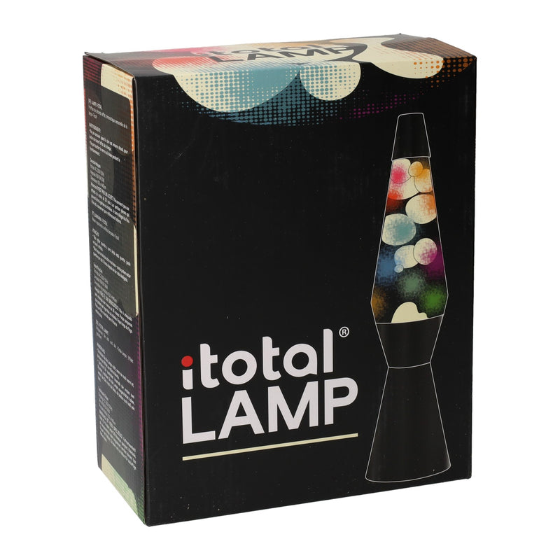 Afbeelding laden in galerijviewer, I-total lavalamp - lava lamp - sfeerlamp - 40x11 cm - glas aluminium - 30w - transparant met gekleurde lava - zwart - xl2340
