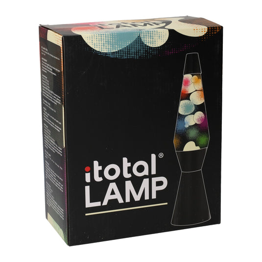 I-total lavalamp - lava lamp - sfeerlamp - 40x11 cm - glas aluminium - 30w - transparant met gekleurde lava - zwart - xl2340