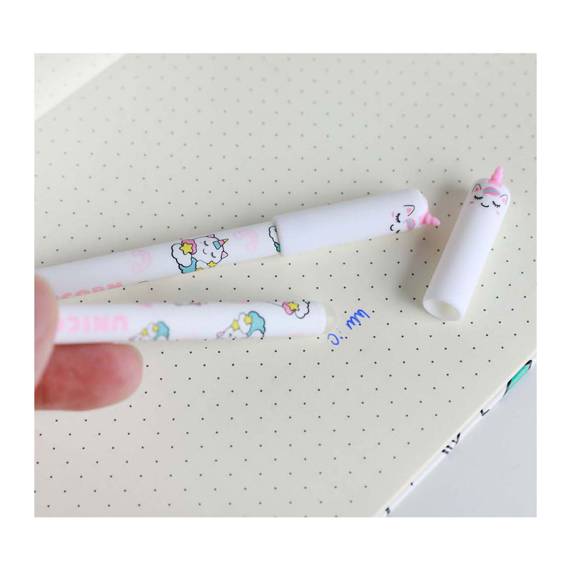 Load image into Gallery viewer, Itotal uitwisbare balpen met dop eenhoorn
