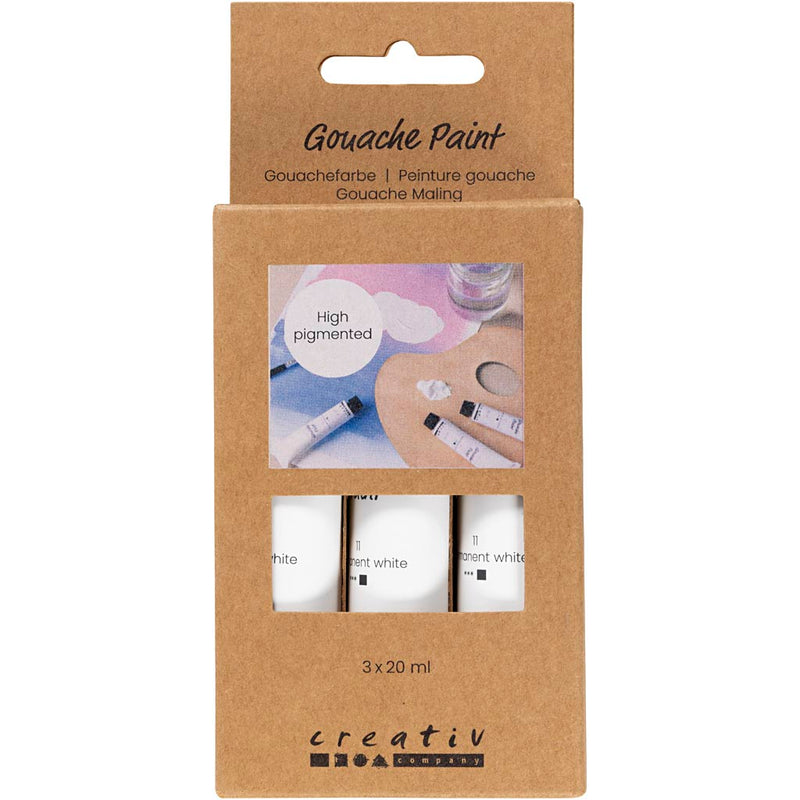 Load image into Gallery viewer, Creativ company gouacheverf wit - 3x20ml.
