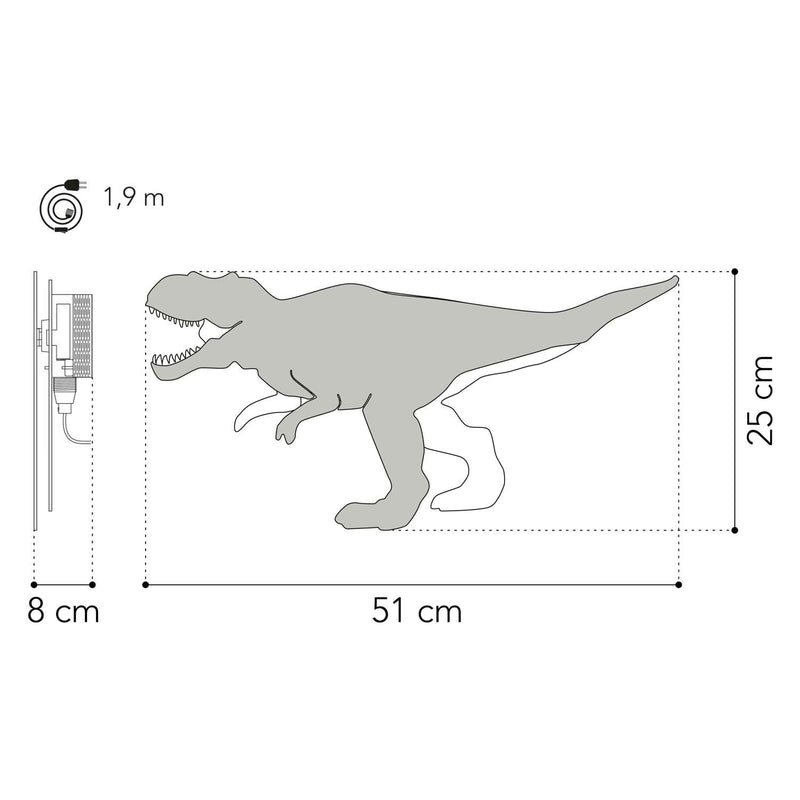Load image into Gallery viewer, Van tjalle en jasper - dino wandlamp t-rex - hout
