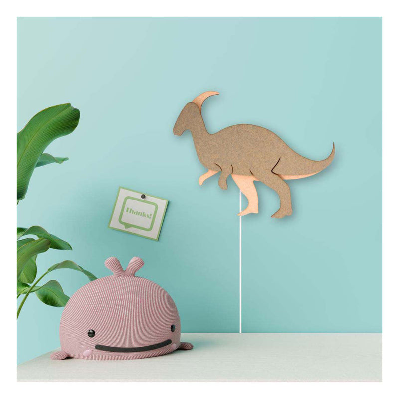 Load image into Gallery viewer, Van tjalle en jasper - dino wandlamp parasaurolopus - hout
