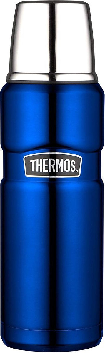 Thermos king fles - 0,47 liter - metallic blauw