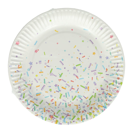 Papieren feest borden 18cm, 10st.