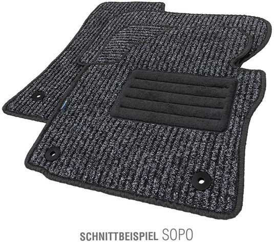 Petex voetmat sopo car carpet sopo gr.3 anthracite 4-piece.