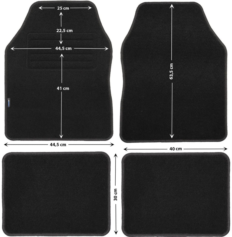 Petex fußmatte florida 3 car carpet florida3 gr.0 black 4-piece