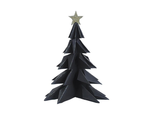 House of nature deco kerstboom papier 28cm zwart