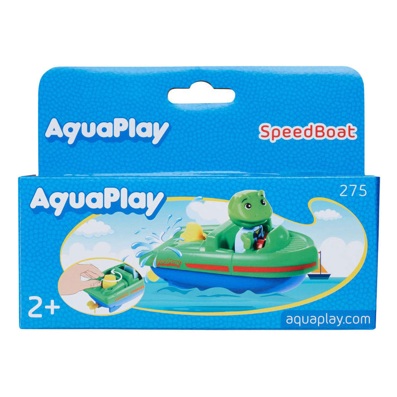 Afbeelding laden in galerijviewer, Aquaplay - waterbaanaccessoire - sportboot met kikker - badspeelgoed - groen
