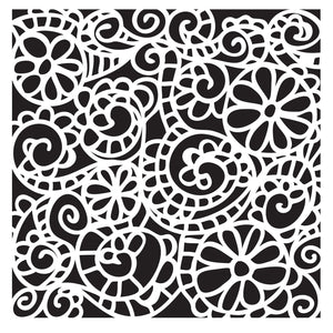 The crafter's workshop • template 15x15cm swirly garden