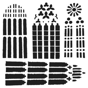 The crafter's workshop • template 30x30cm church windows