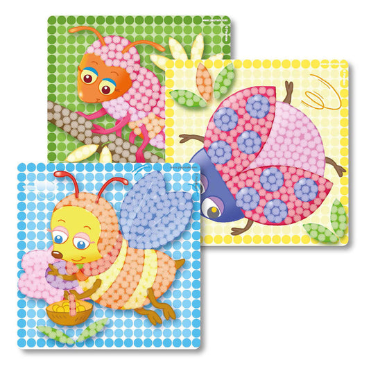 Playmais mosaic kaarten versieren insecten
