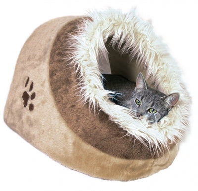 Load image into Gallery viewer, Trixie kattenmand iglo minou beige bruin

