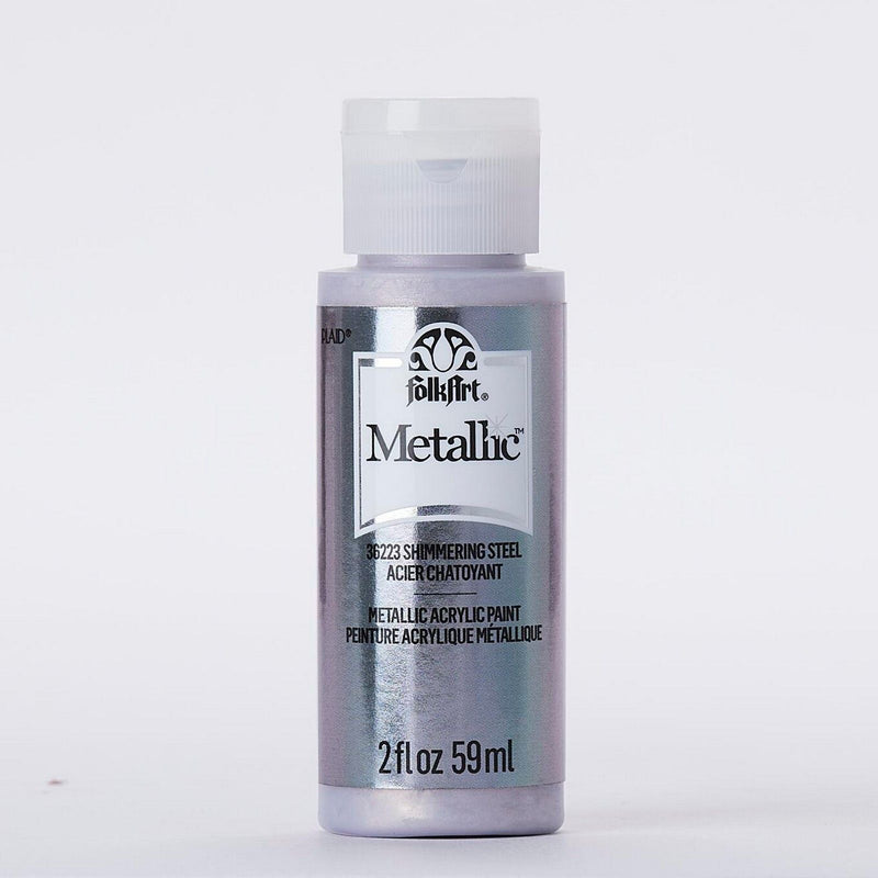 Load image into Gallery viewer, Folkart • metallic acrylic paint shimmering steel 59ml
