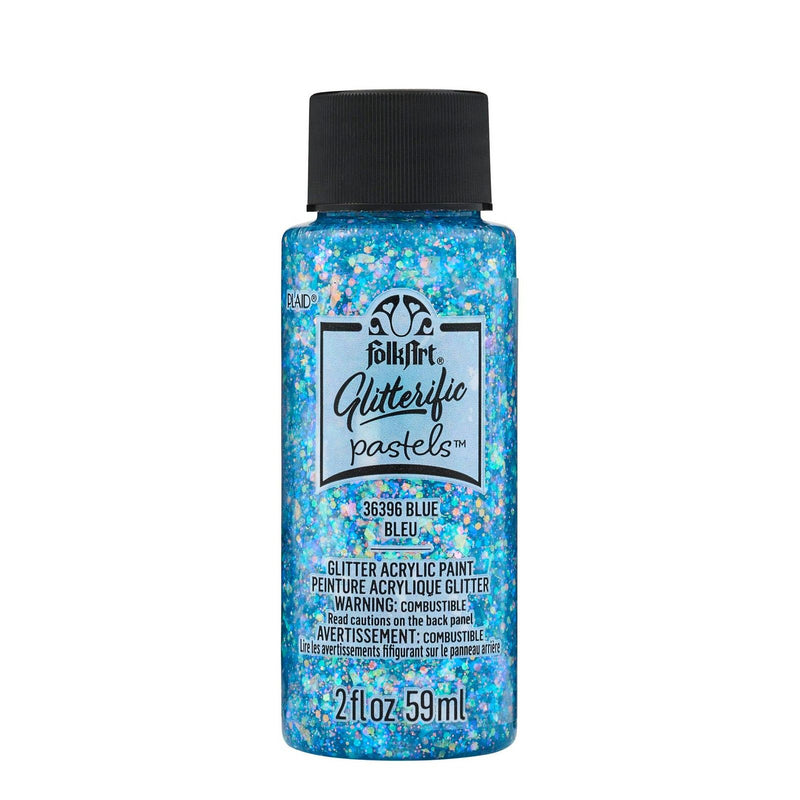 Load image into Gallery viewer, Folkart • glitterific pastels acrylic paint blue 59ml
