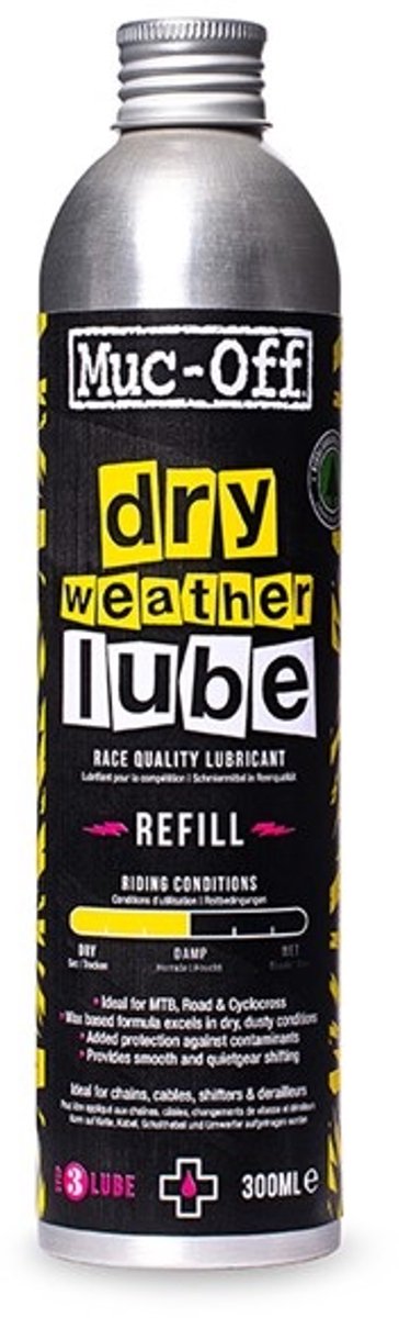 Muc--off muc-off fietsonderhoud dry lube 300ml navulverpakking