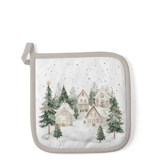 Ambiente pannenlap snowy houses 20x20cm katoen