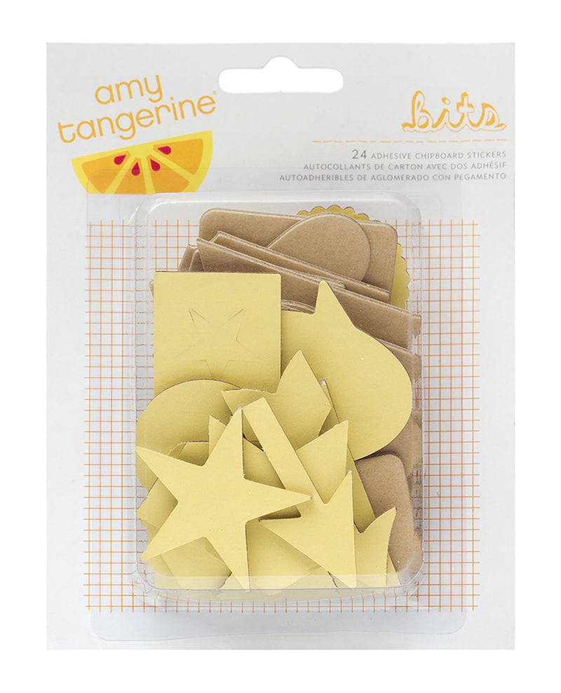 Load image into Gallery viewer, American crafts • embellishments cut paste adhesive chipboard 24pcs
