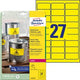 Watervaste etiketten avery zweckform 540 stuks geel