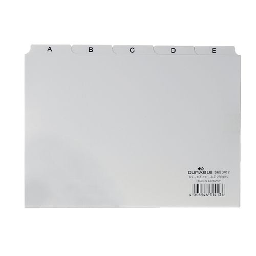 Durable alfabetische tabbladindex a6 10,5x14,8 cm tab 25 mm wit