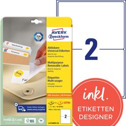 Avery huismerk l4734rev-25 afneembare etiket 199,3x143,5