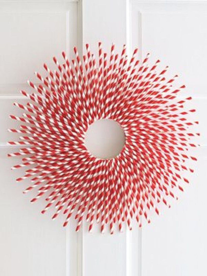 Load image into Gallery viewer, American crafts • paper straws 4 crimson stripe

