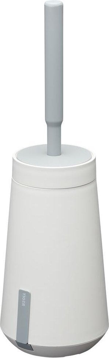 Tiger tess - wc borstel met houder - vrijstaand of hangend - 3m tape - met swoop® borstel flexibel - wit lichtgrijs
