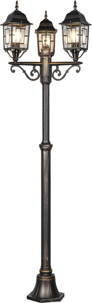 Trio volturno - paalverlichting - antieke roest - excl. 3x e27 4 w - afstandsbediening - geintegreerde dimmer - rgb-kleurenwisselaar - traploos instelbare lichtkleur - nachtlampje - geheugenfunctie - indirecte verlichting - buitenverlichting - ip44