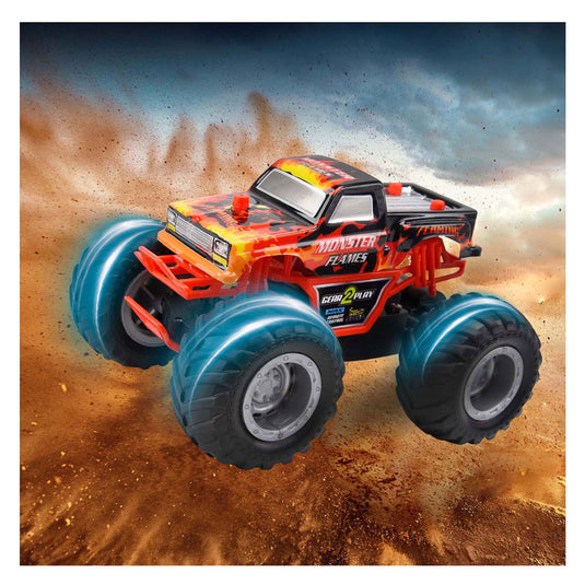 Gear2play rc monster flames monstertruck 1:24 - big wheels